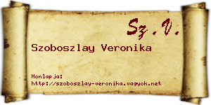 Szoboszlay Veronika névjegykártya